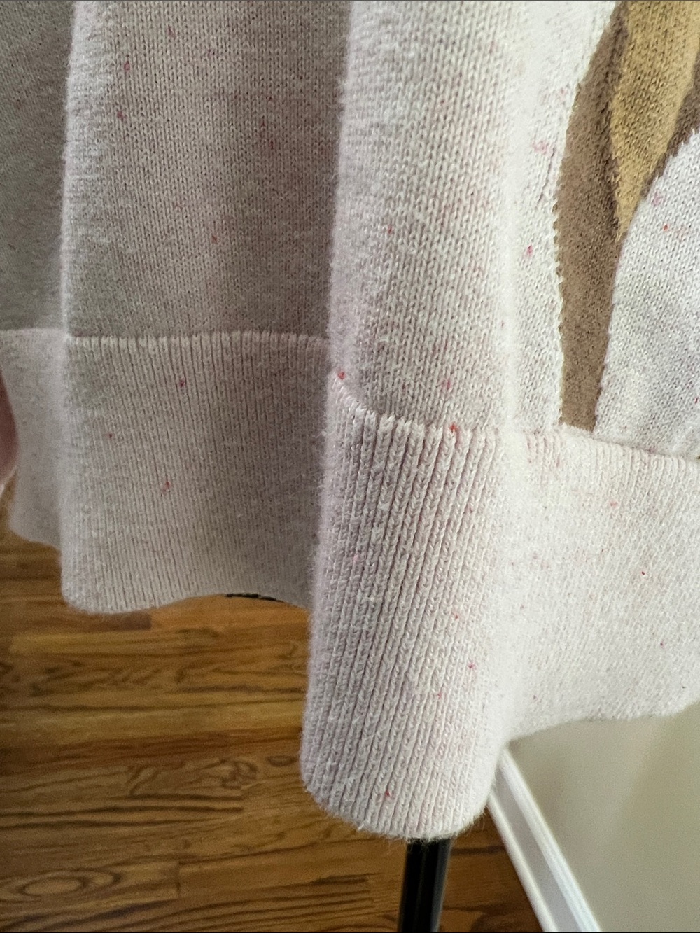 Lands' End long Sleeve Cotton pullover sweater top Pink Large Like New - Picture 4 of 9